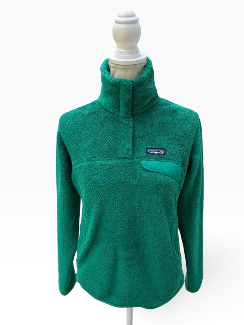 Patagonia Re-Tool Snap-T Fleece Pullover Womens S Green Synchilla Outdoor Jacket